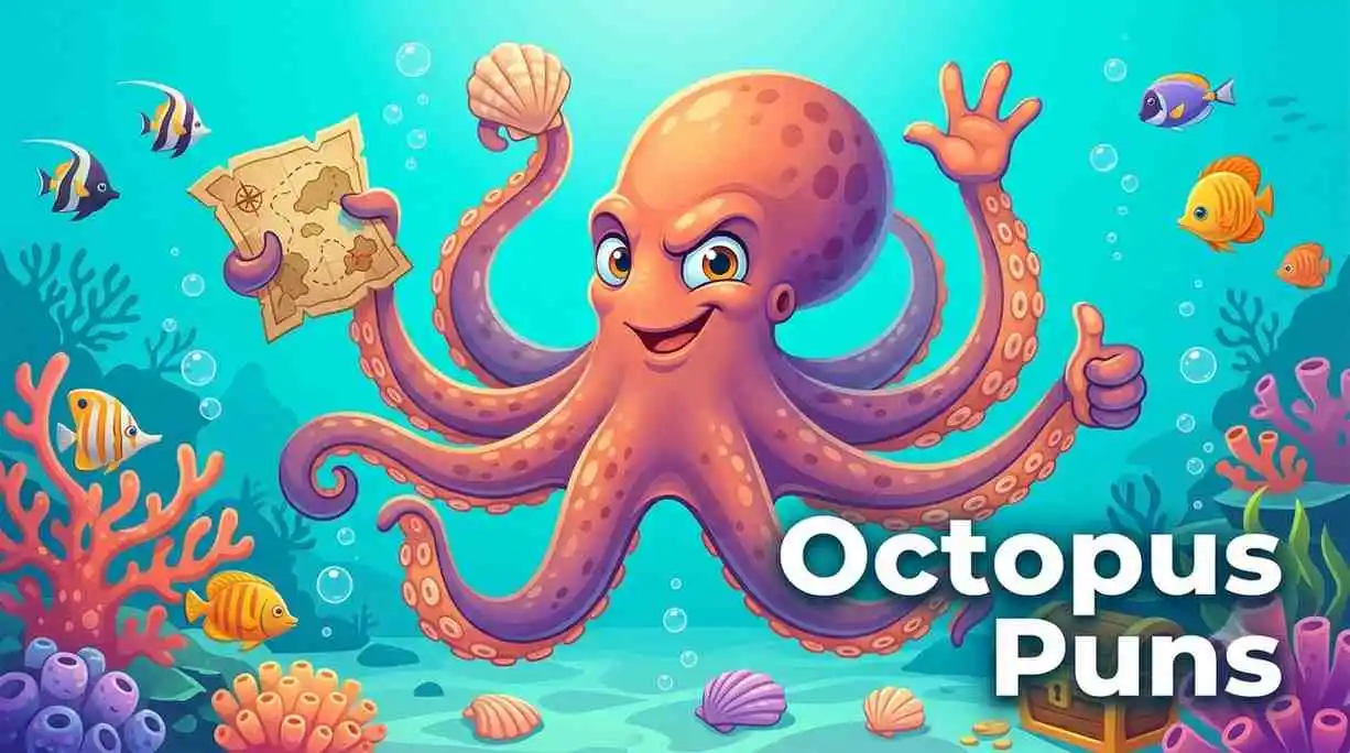 Funny octopus underwater adventure
