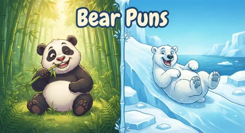 Panda and polar bear cartoon