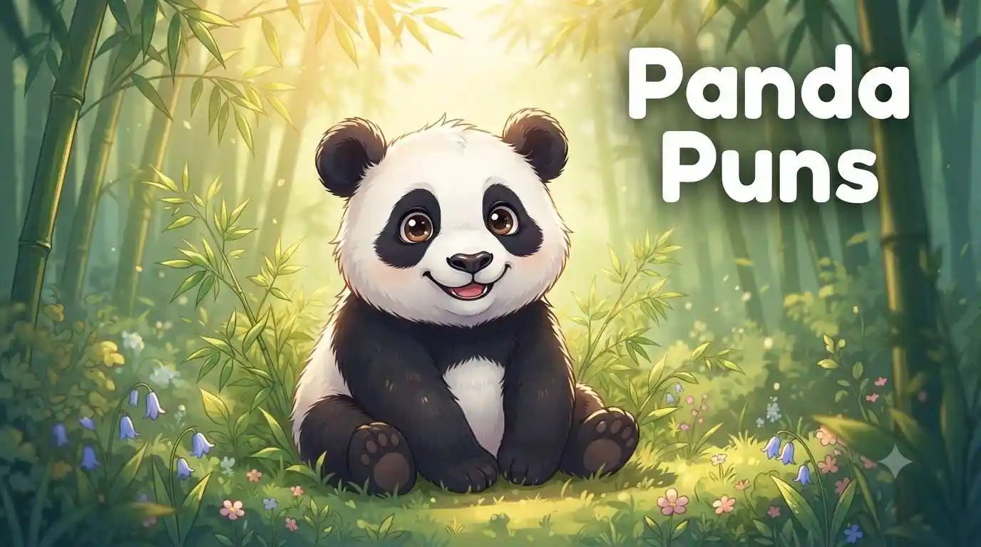 Cute panda holding bamboo