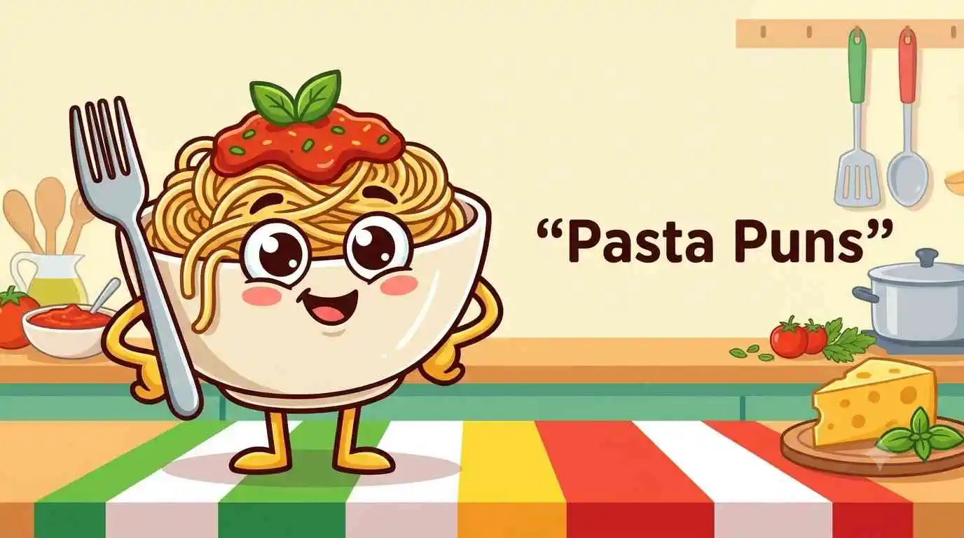 Cute pasta with funny theme