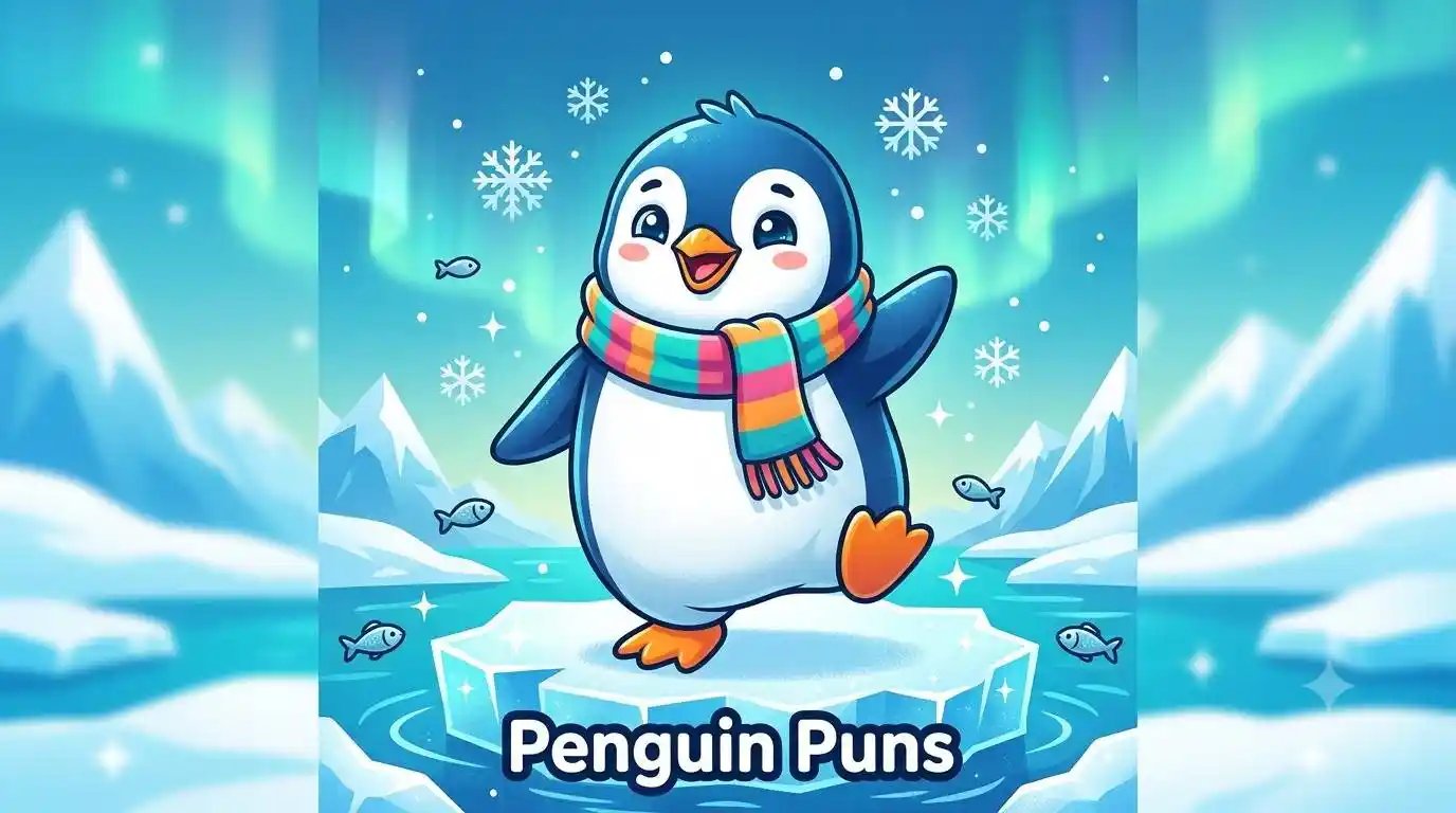 Cute penguin making funny faces