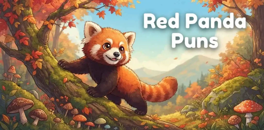 Red panda climbing tree