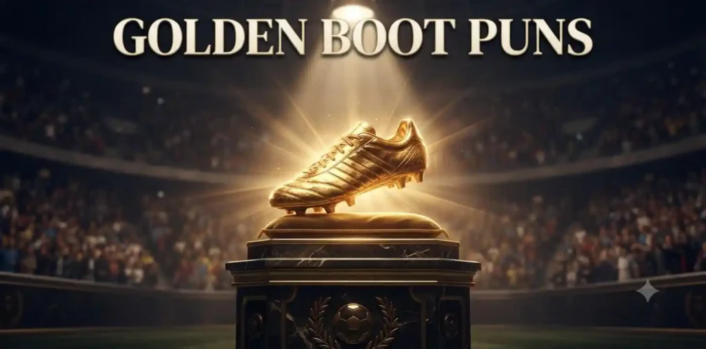 Golden football boot trophy glowing