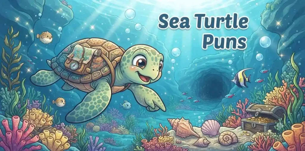 Cute turtle swimming ocean