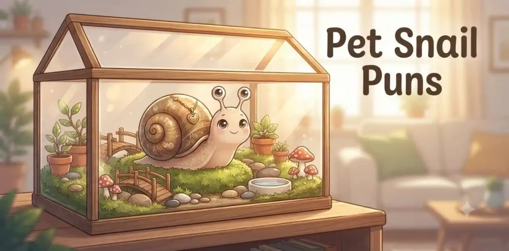 Pet snail in terrarium