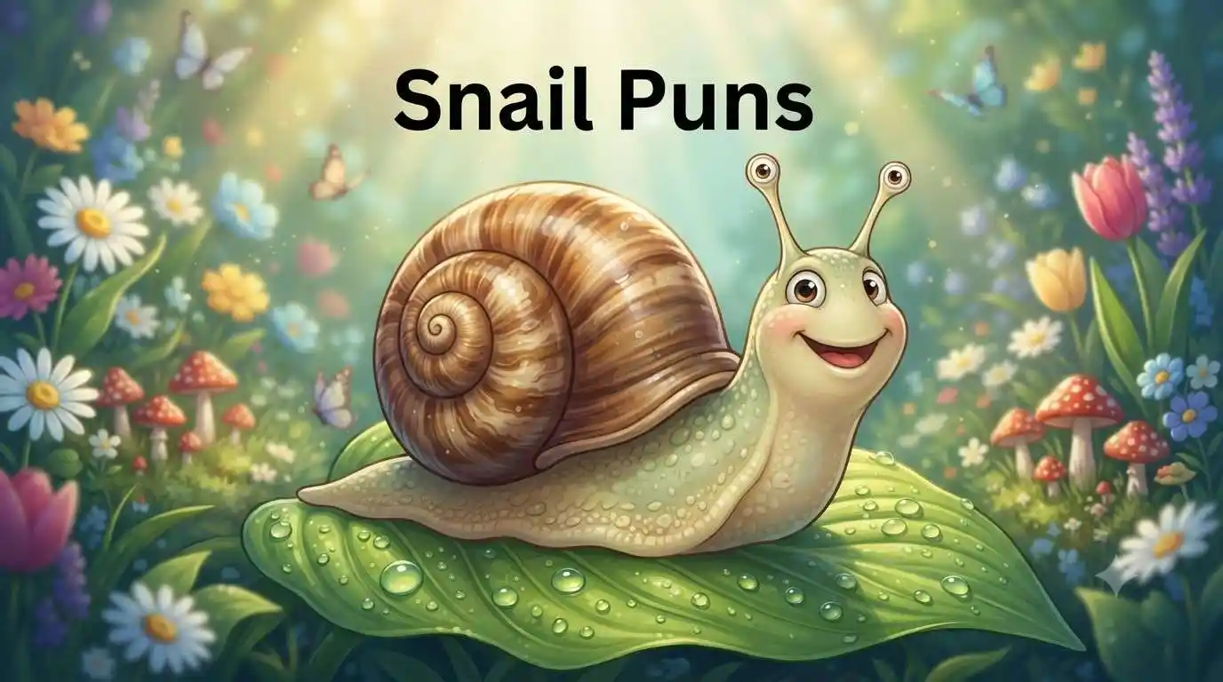 Smiling snail on leaf