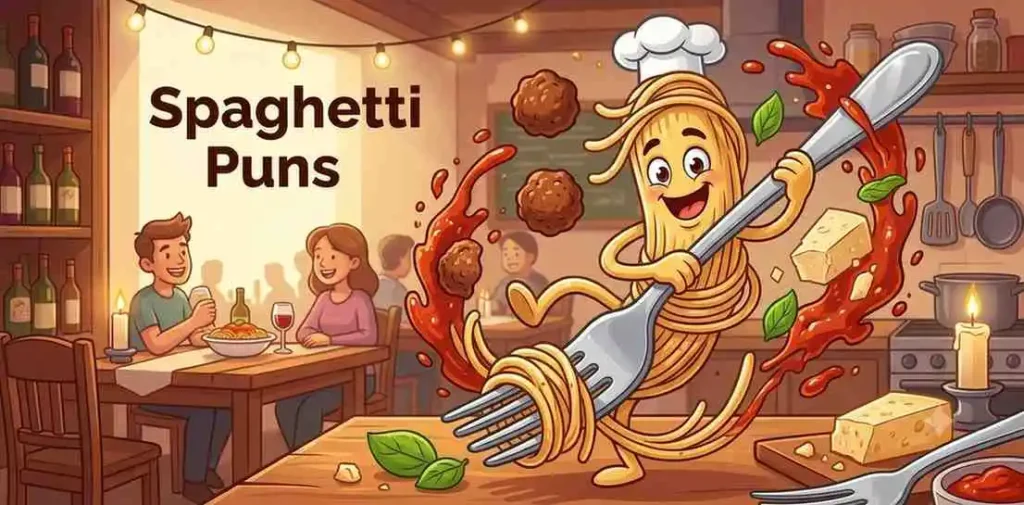 Funny spaghetti with noodles