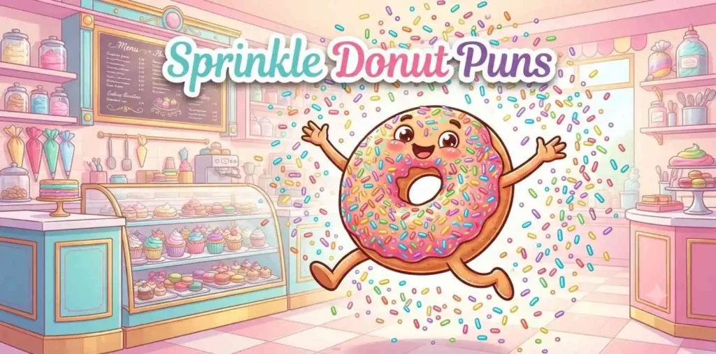 Rainbow sprinkle donut smiling