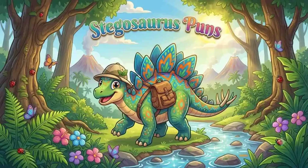 Funny stegosaurus smiling