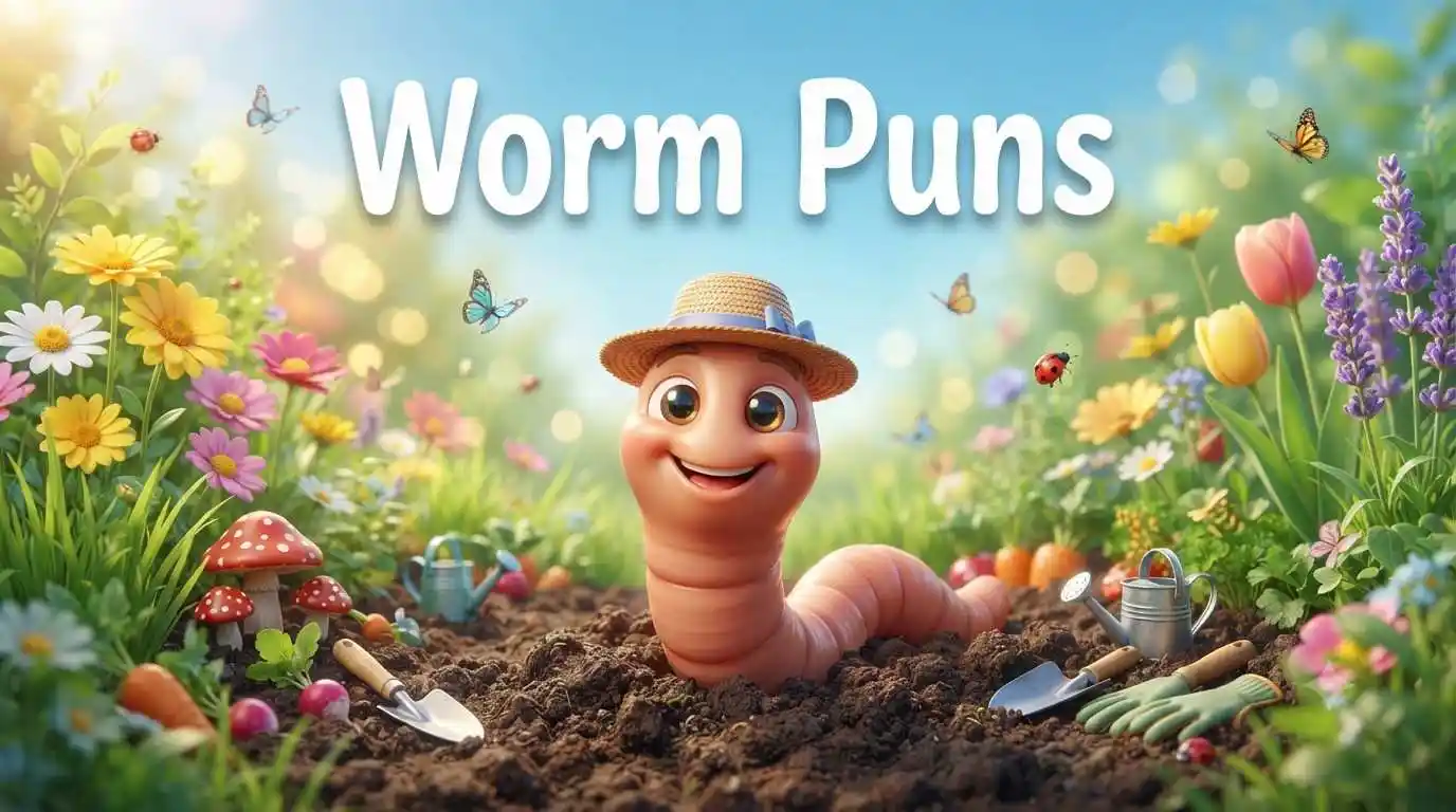 Smiling worm in garden