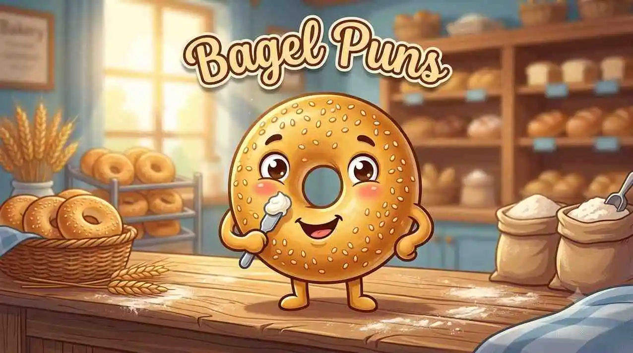 Smiling bagel mascot