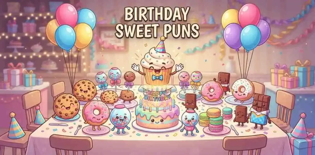 Birthday sweets celebration scene