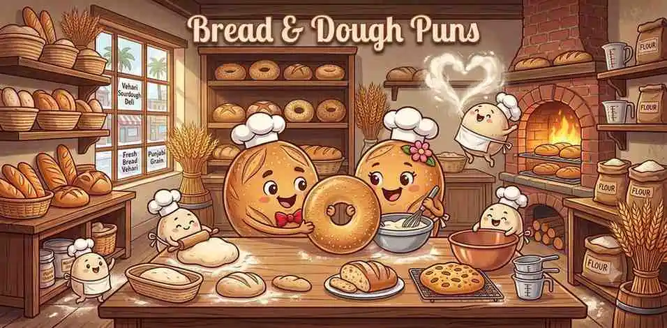 Funny bakery bread friends