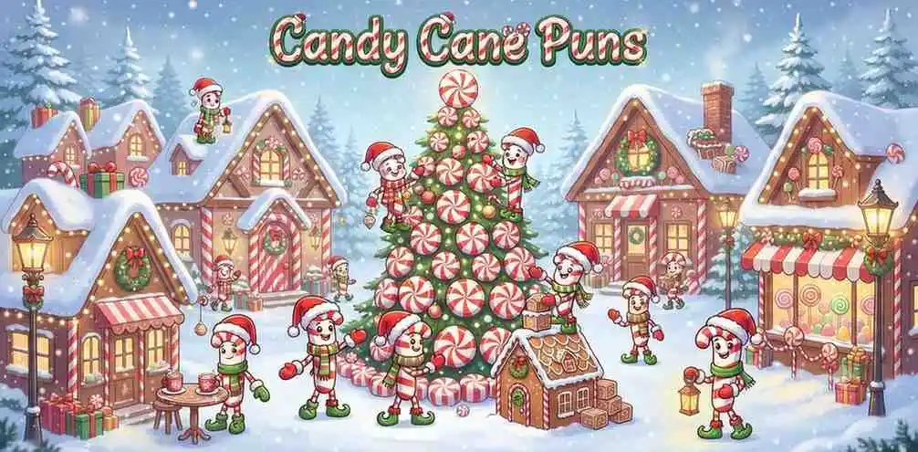 Smiling candy cane friends