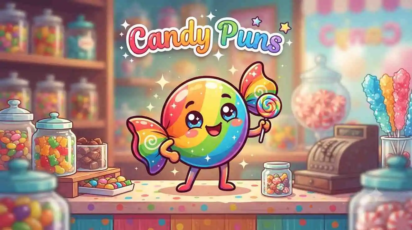 Happy colorful candy mascot