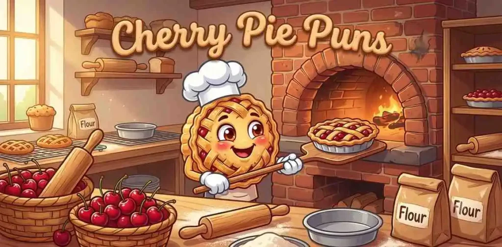 Cherry pie baker smiling