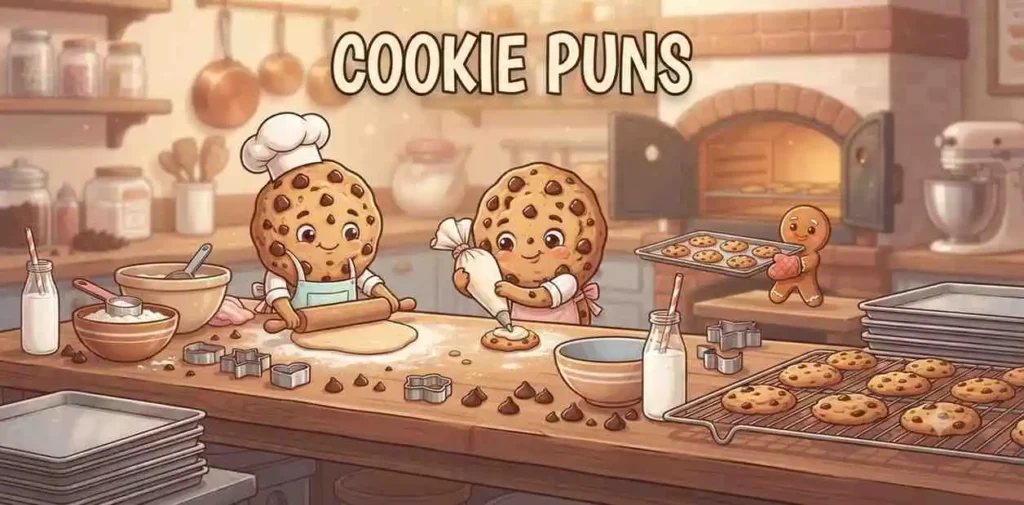 Funny smiling cookie mascot