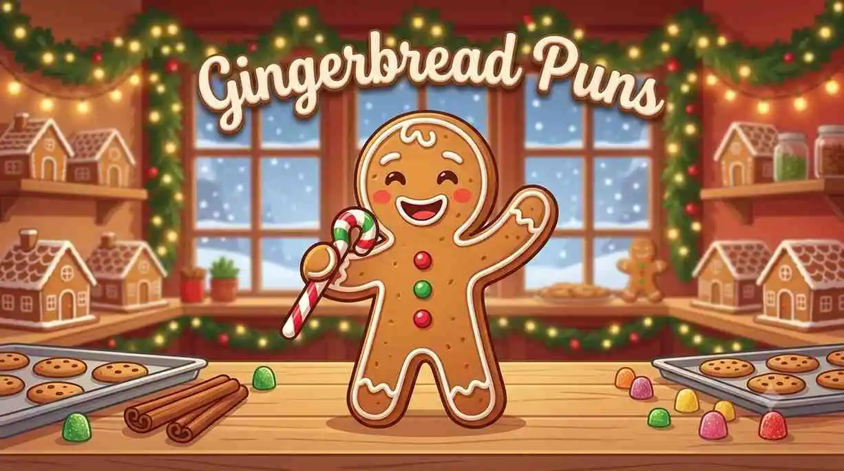 Happy gingerbread cookie smiling