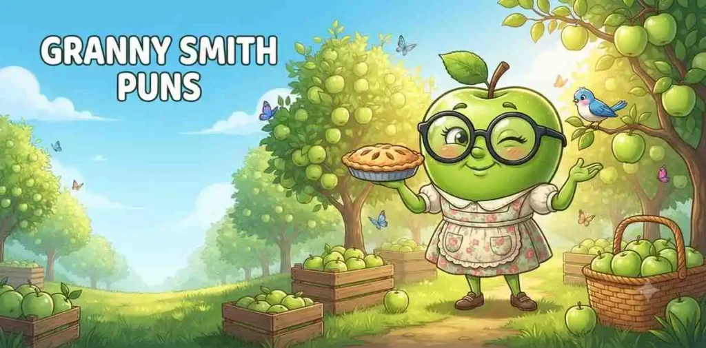 Funny Granny Smith apple