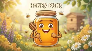 Happy honey jar mascot