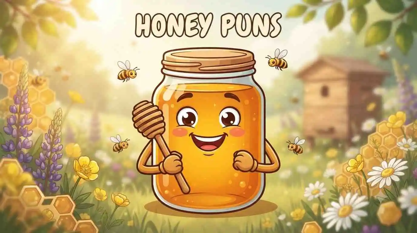 Happy honey jar mascot