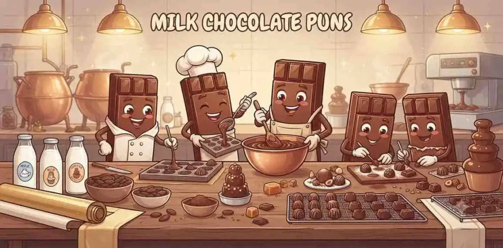 Cute milk chocolate friends