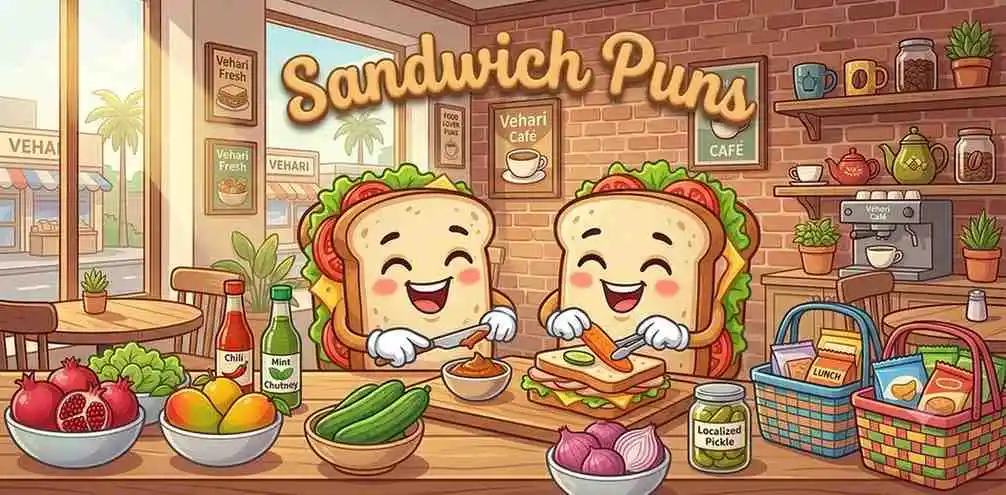 Funny sandwich friends smiling