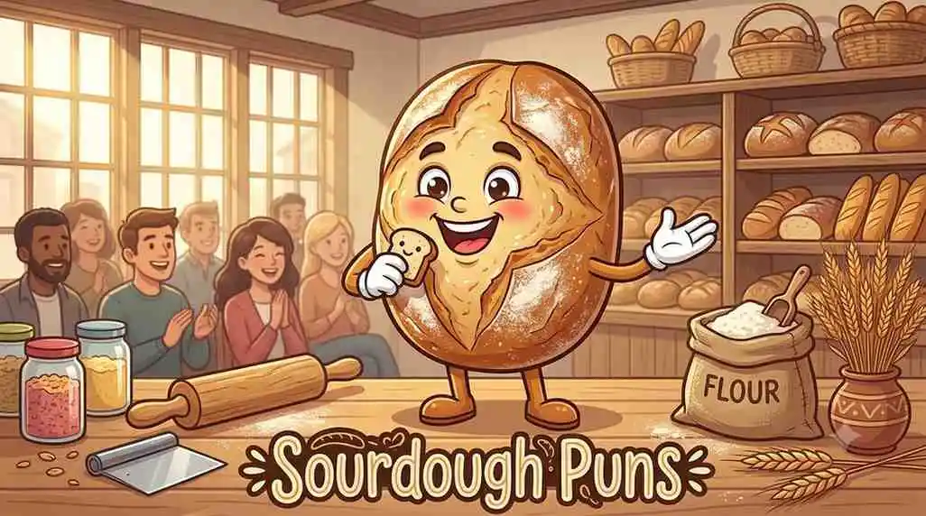 Smiling sourdough loaf laughing