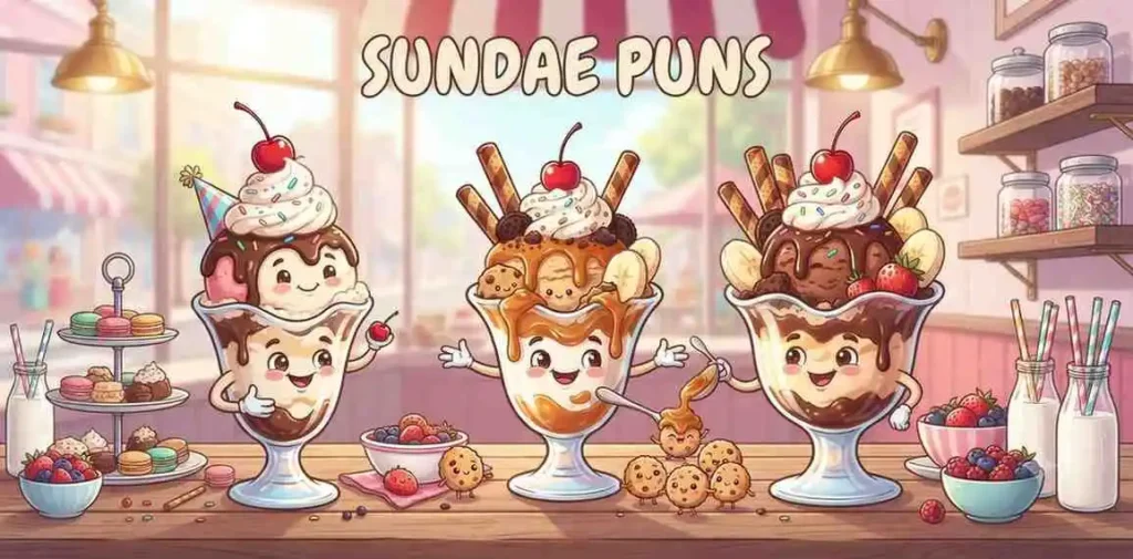 Colorful smiling sundae dessert